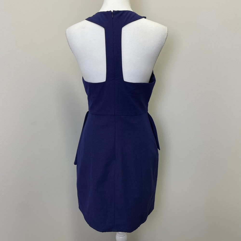 NWT Keepsake The Label Halter Navy Blue FitFlare Ruffle Mini Dress M Bridesmaid - Picture 4 of 16